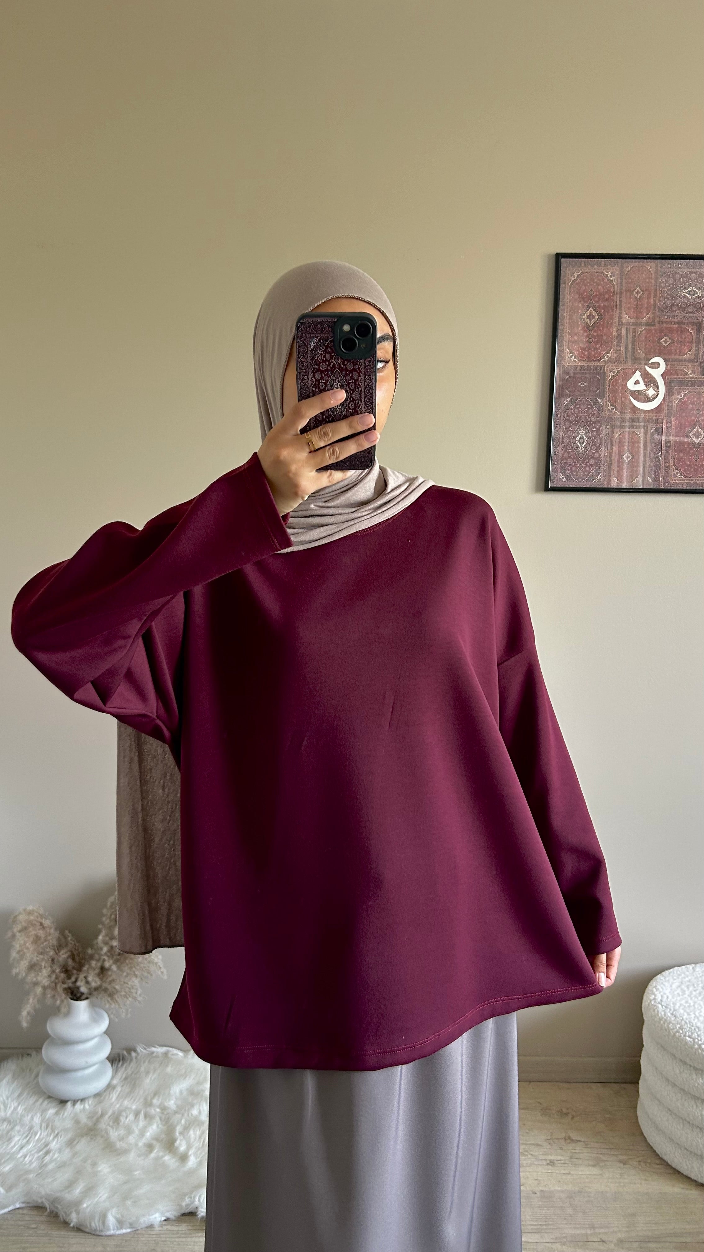 T-shirt à manche longue prune